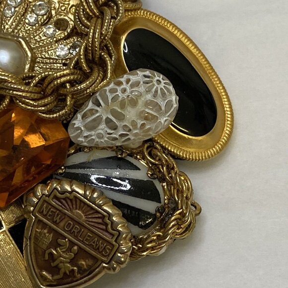 Babe Fables Pendant Art Dede Mergele Signed Monique New Orleans Art Deco - Picture 4 of 9